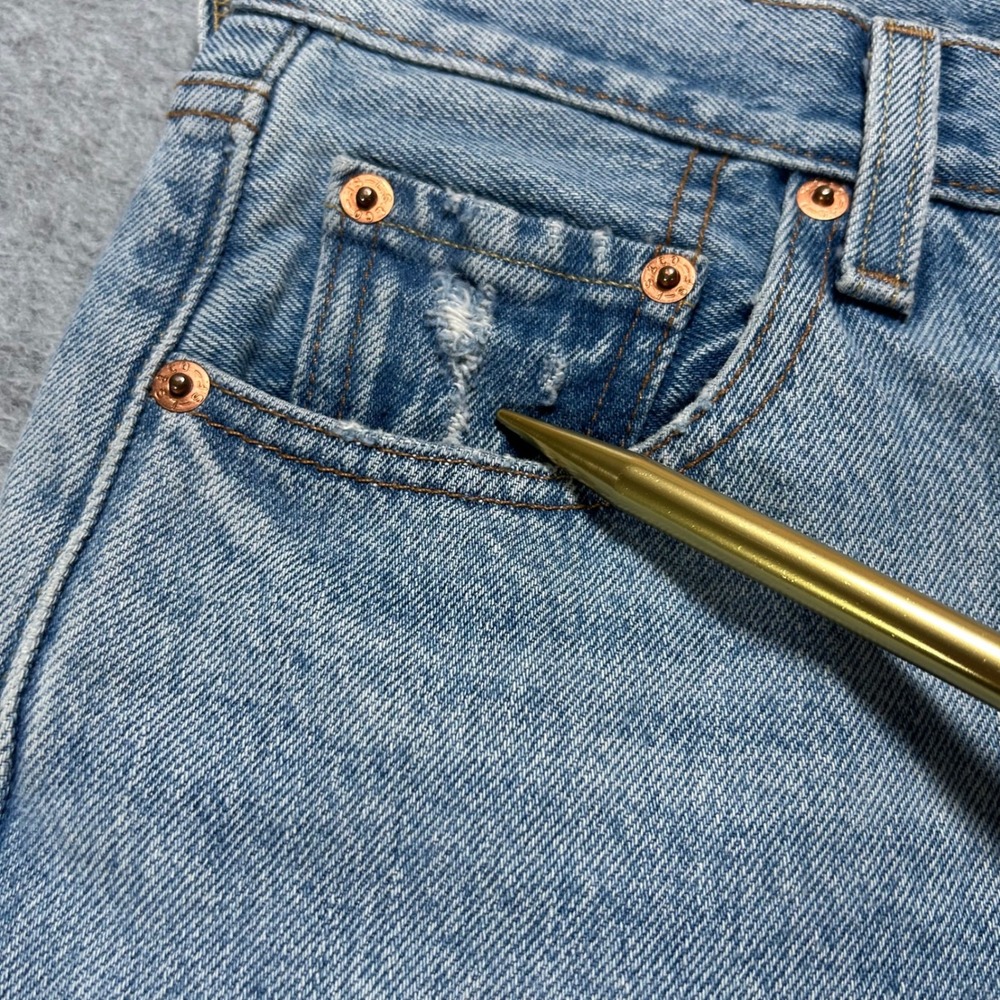 Levi's Jeans 501 Skinny Womens W25 L30 Light Blue Denim Classic Casual - Picture 5 of 16
